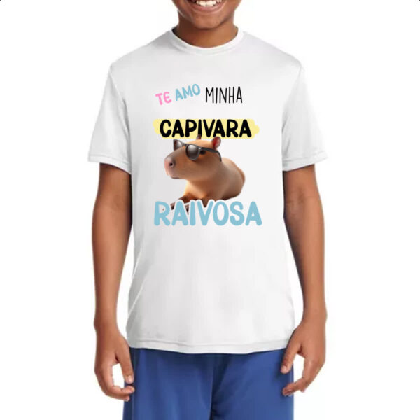 Camiseta Infanto Juvenil Capivara te amo minha raivosa - Imagem 4