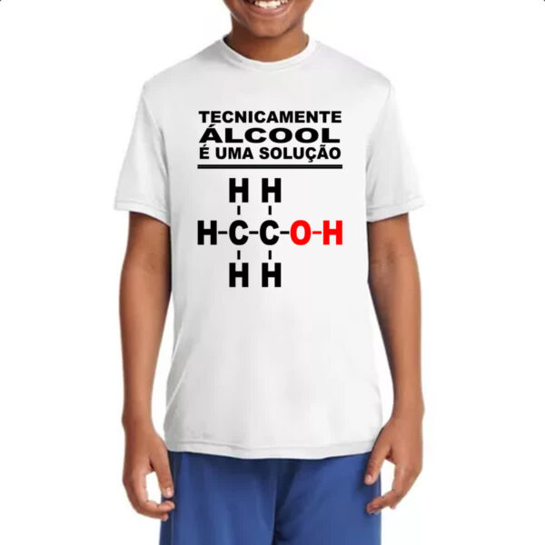 Camiseta Infanto Juvenil Tecnicamente alcool e uma solucao - Imagem 4