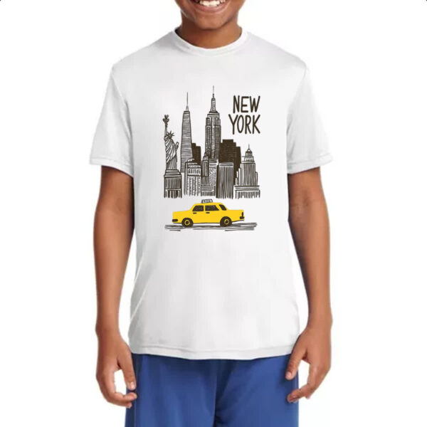Camiseta Infanto Juvenil New York Pintura Nanquim - Imagem 4