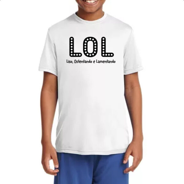 Camiseta Infanto Juvenil LOL Liso Ostentando e Lamentando - Imagem 4