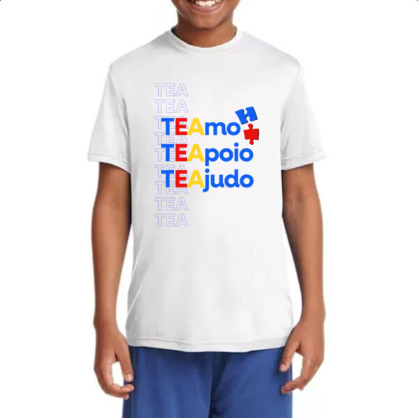 Camiseta Infanto Juvenil Autismo Amo Apoio Ajudo - Imagem 4