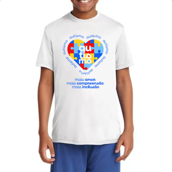 Camiseta Infanto Juvenil Autismo mais amor - Imagem 4