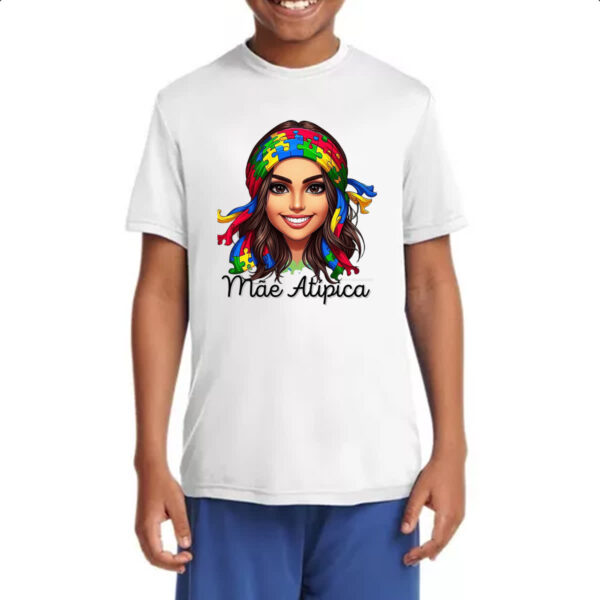 Camiseta Infanto Juvenil Mae Atipica Autismo - Imagem 4