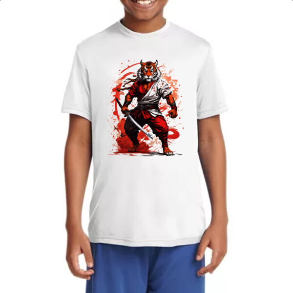Camiseta Infanto Juvenil Tigre samurai splash arte - Imagem 4
