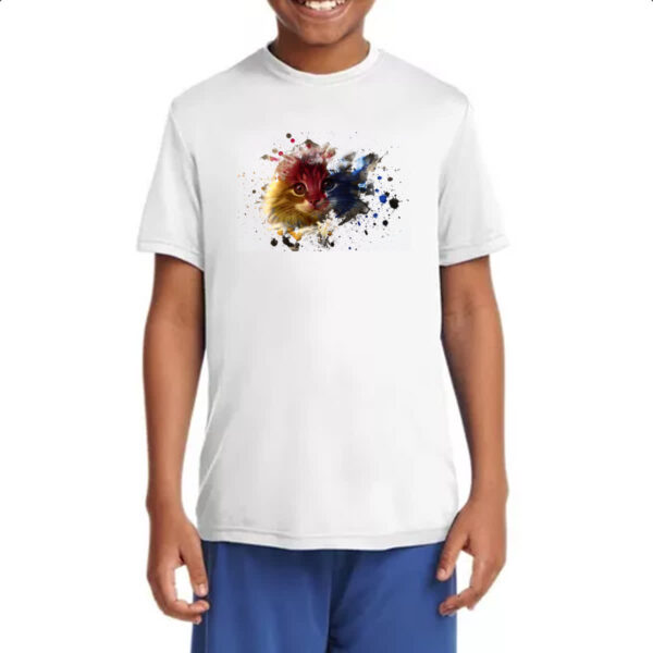 Camiseta Infanto Juvenil Splash arte filhote de gato - Imagem 4