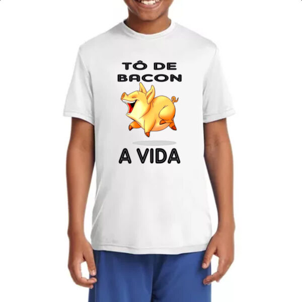 Camiseta Infanto Juvenil To de bacon a vida - Imagem 4
