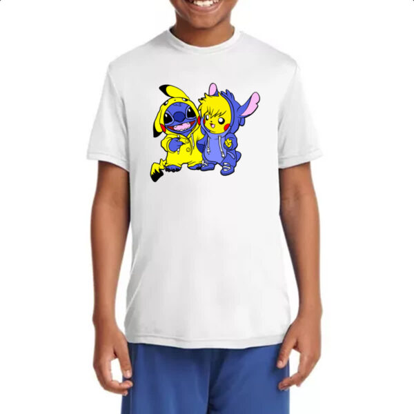 Camiseta Infanto Juvenil Stitch and Pikachu - Imagem 4