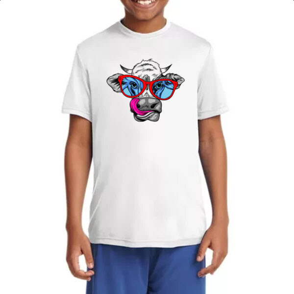 Camiseta Infanto Juvenil Vaca Doida Lambendo Oculos Vermelhos - Imagem 4