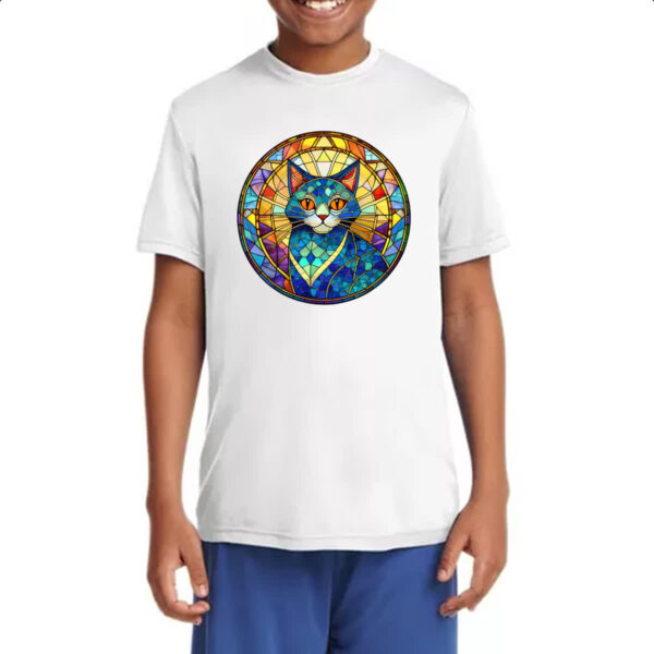 Camiseta Infanto Juvenil Vitral Gato - Imagem 4