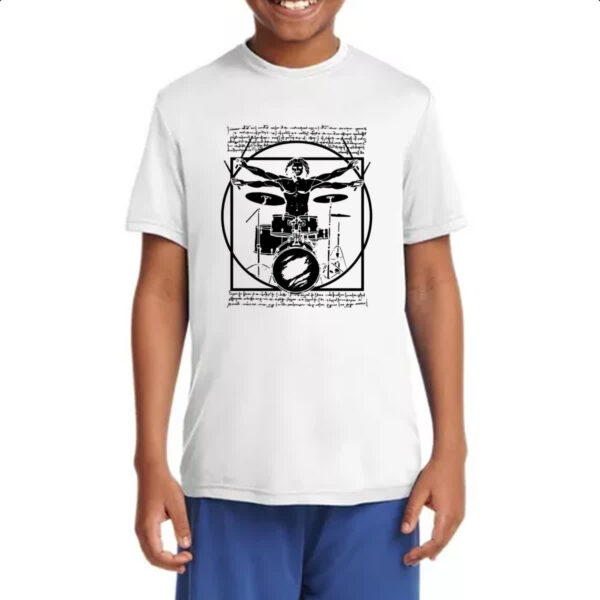 Camiseta Infanto Juvenil Vitruvian baterista - Imagem 4