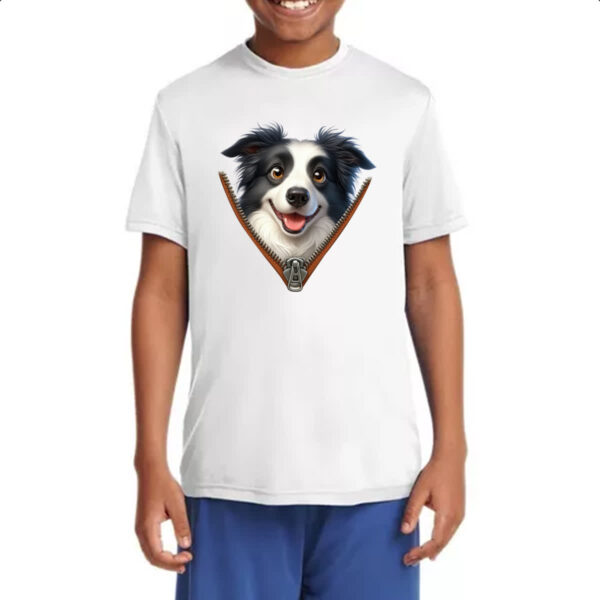 Camiseta Infanto Juvenil Border Collie no Ziper - Imagem 4