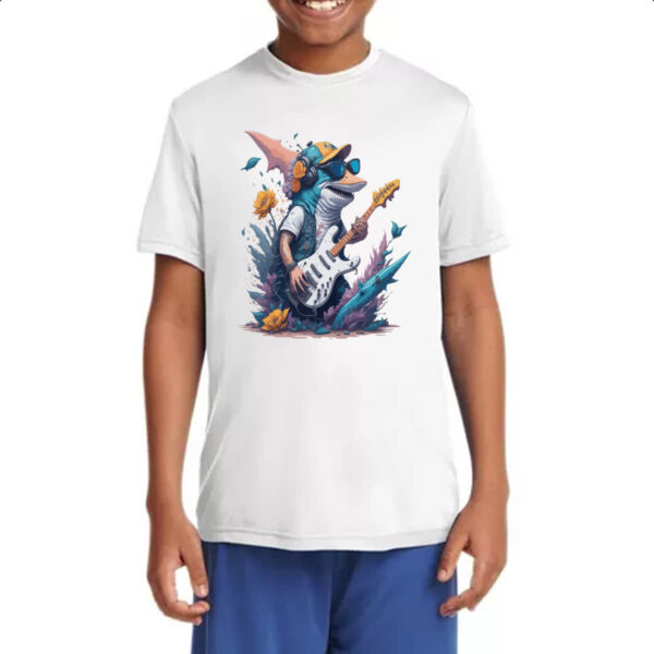 Camiseta Infanto Juvenil Tubarao guitarrista - Imagem 4