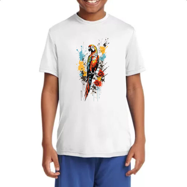 Camiseta Infanto Juvenil Arara splash art - Imagem 4