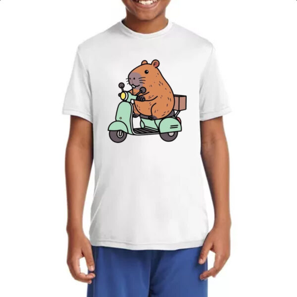Camiseta Infanto Juvenil Capivara na lambreta - Imagem 4