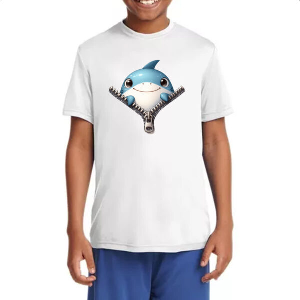 Camiseta Infanto Juvenil Tubarao no ziper - Imagem 4