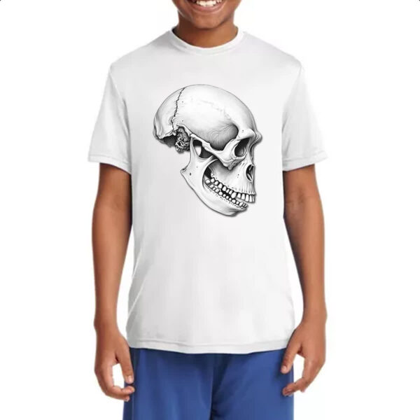 Camiseta Infanto Juvenil Cranio Chimpanze Grafite Arte - Imagem 4