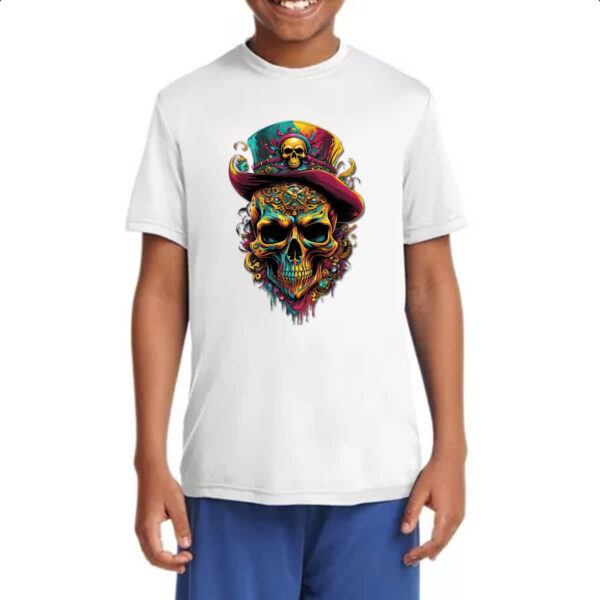 Camiseta Infanto Juvenil Cranio pirata joias - Imagem 4