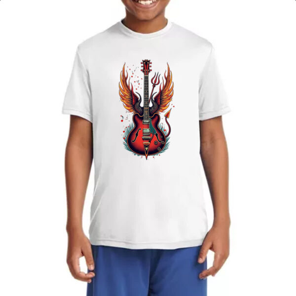 Camiseta Infanto Juvenil Guitarra demoniaca - Imagem 4