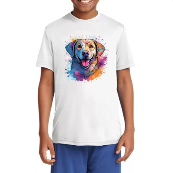 Camiseta Infanto Juvenil Labrador Retriever watercolor art - Imagem 4