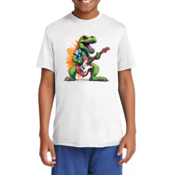 Camiseta Infanto Juvenil T-Rex Guitarrista - Imagem 4