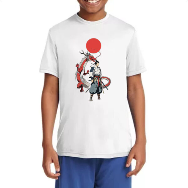Camiseta Infanto Juvenil Samurai Dragao sol nascente - Imagem 4