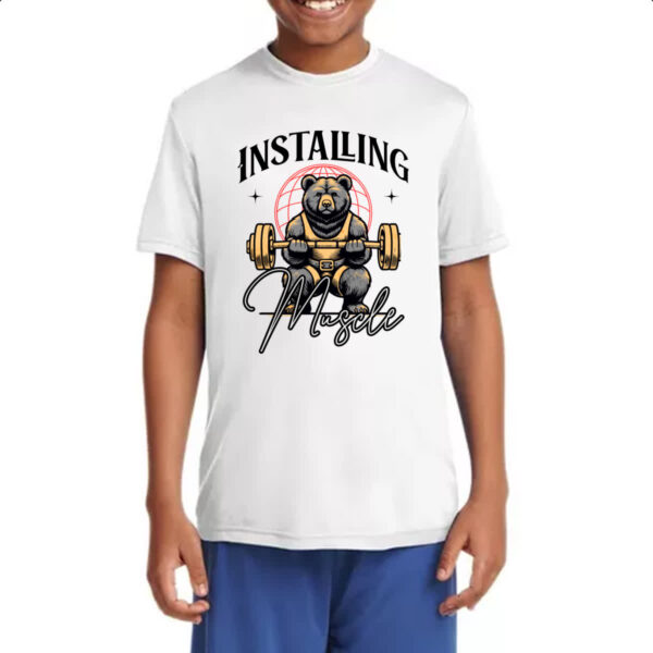 Camiseta Infanto Juvenil Urso Instalando Musculo - Imagem 4