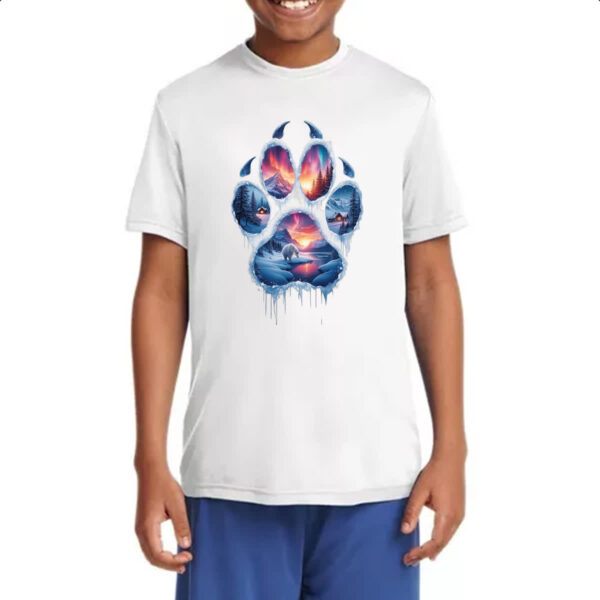 Camiseta Infanto Juvenil Urso Polar Pata Paisagem - Imagem 4