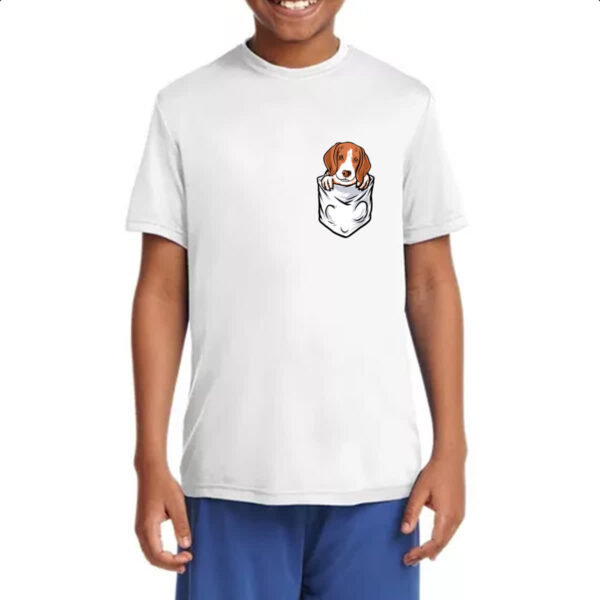 Camiseta Infanto Juvenil Cachorro Golden Retriever no bolso - Imagem 4