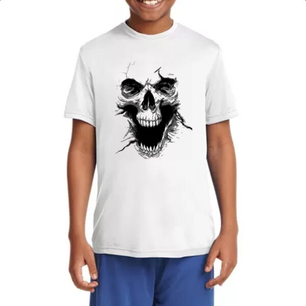 Camiseta Infanto Juvenil Caveira 3D - Imagem 4