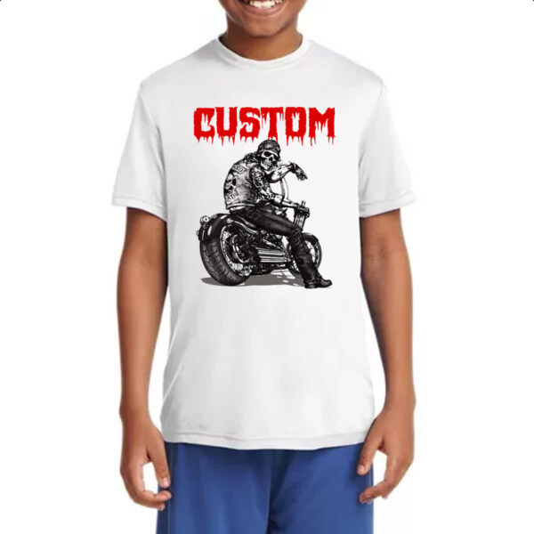 Camiseta Infanto Juvenil Moto Skull Custom - Imagem 4