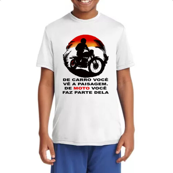 Camiseta Infanto Juvenil Moto parte da paisagem - Imagem 4