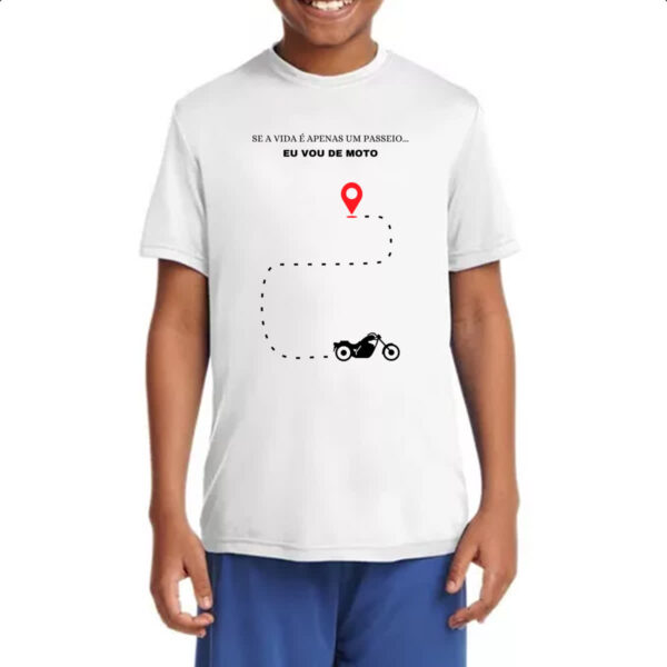 Camiseta Infanto Juvenil Vida Passeio de moto - Imagem 4