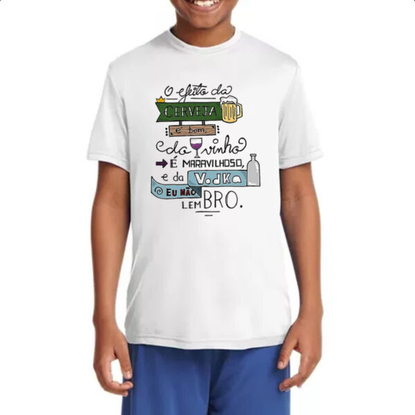 Camiseta Infanto Juvenil Efeito cerveja vinho e vodka - Imagem 4