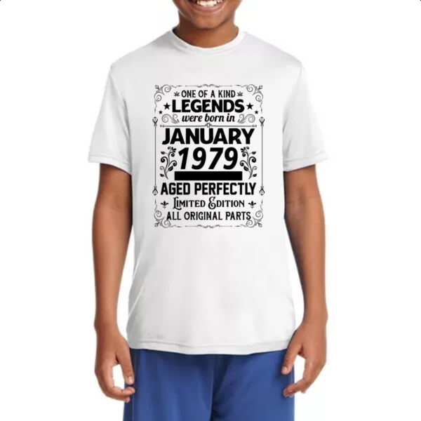 Camiseta Infanto Juvenil Legends Were Born JAN-1979 - Imagem 4