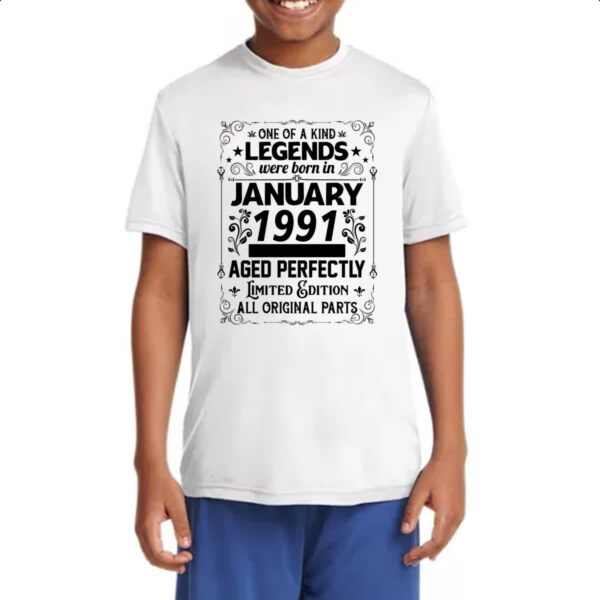 Camiseta Infanto Juvenil Legends Were Born JAN-1991 - Imagem 4
