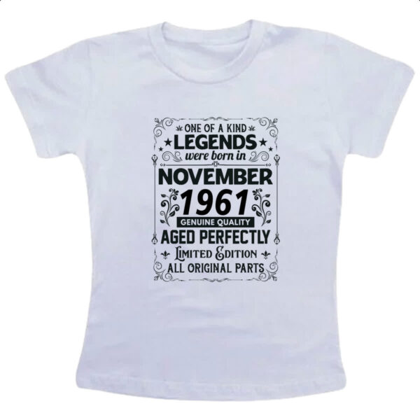 Camiseta Infanto Juvenil Legends Were Born NOV-1961