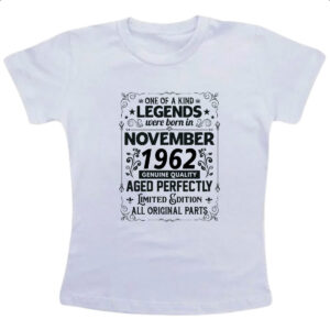 Camiseta Infanto Juvenil Legends Were Born NOV-1962