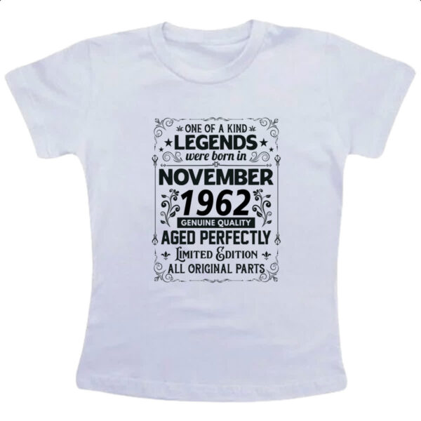 Camiseta Infanto Juvenil Legends Were Born NOV-1962