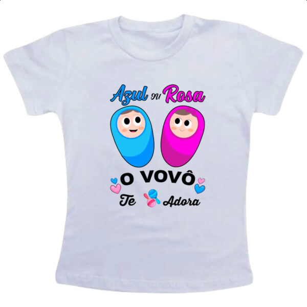 Camiseta Infanto Juvenil Cha Revelacao o Vovo te adora