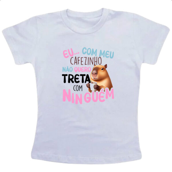 Camiseta Infanto Juvenil Capivara meu cafezinho