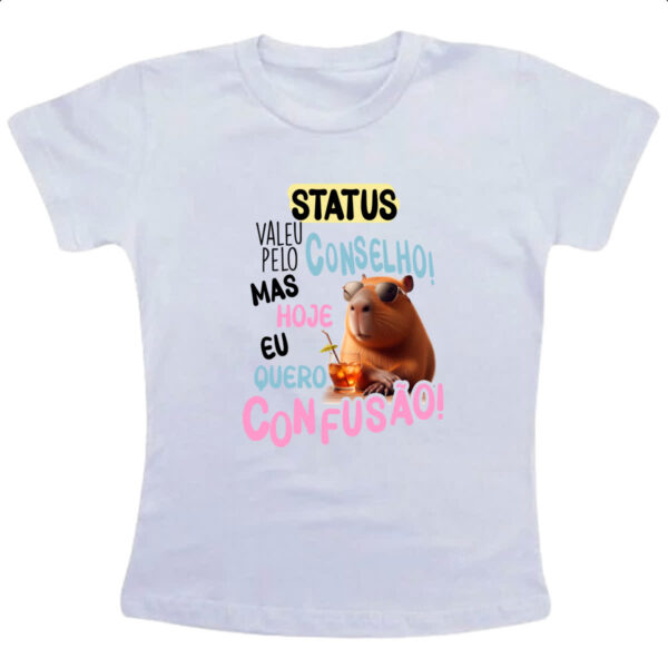 Camiseta Infanto Juvenil Capivara obrigado pelo conselho