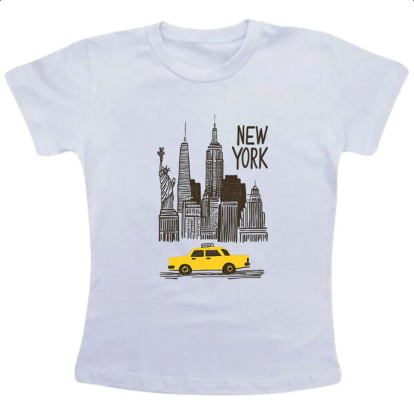 Camiseta Infanto Juvenil New York Pintura Nanquim