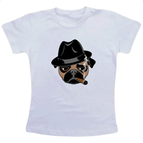 Camiseta Infanto Juvenil Pug Mafioso