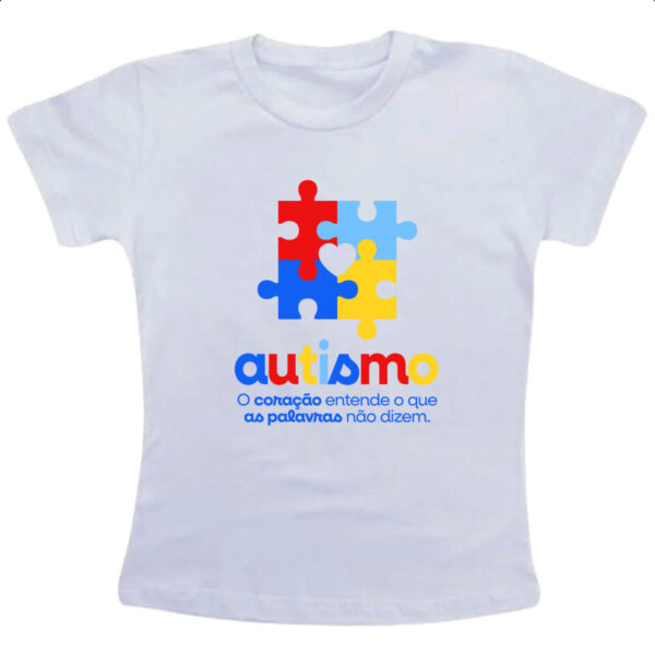 Camiseta Infanto Juvenil Autismo coracao entende