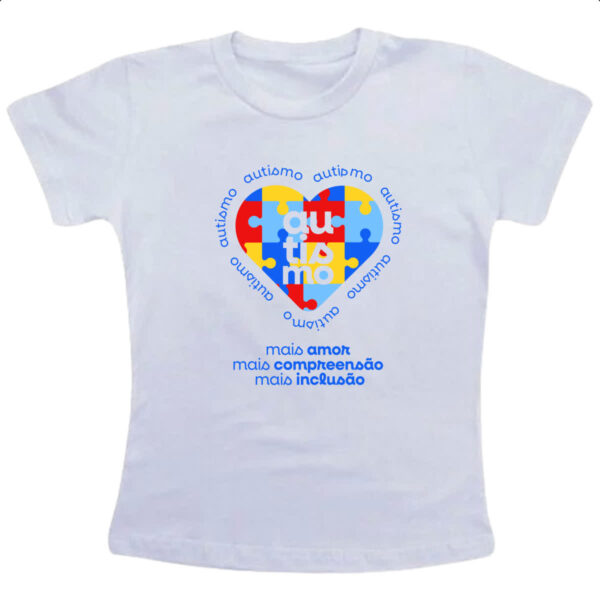 Camiseta Infanto Juvenil Autismo mais amor