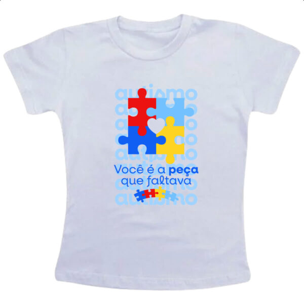 Camiseta Infanto Juvenil Autismo peca que faltava