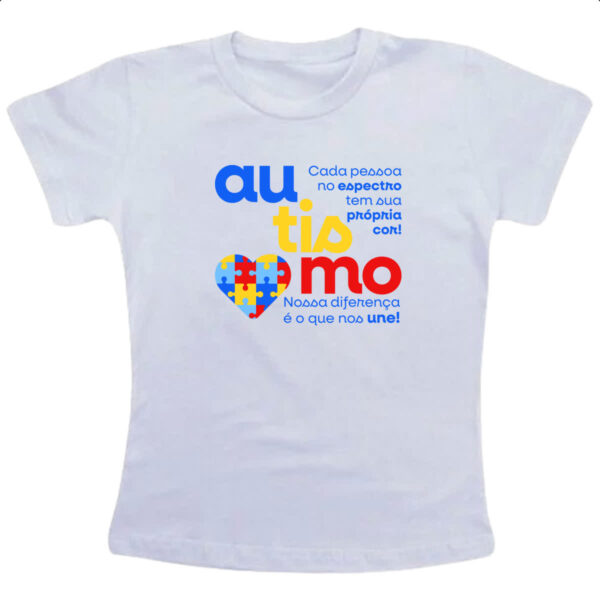 Camiseta Infanto Juvenil Autismo sua propria cor