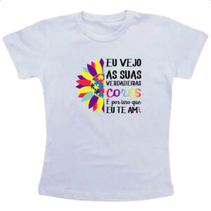 Camiseta Infanto Juvenil Autismo verdadeira cores