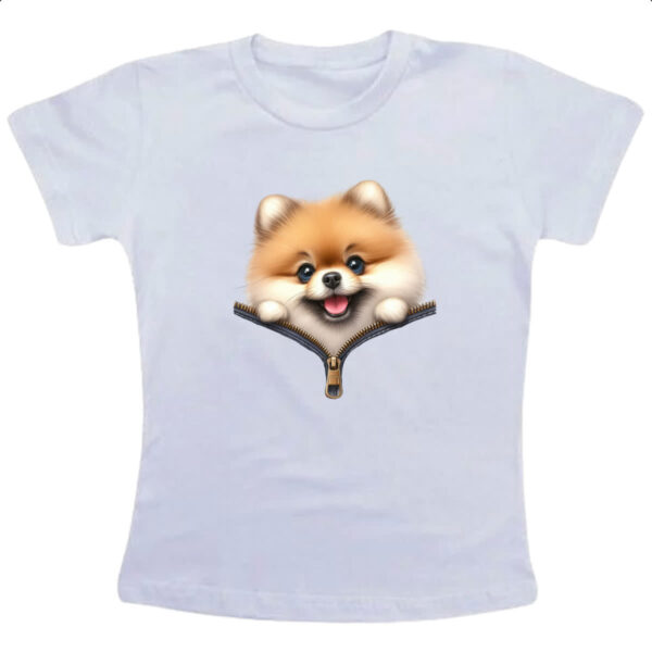 Camiseta Infanto Juvenil Spitz Alemao no Ziper