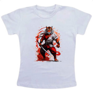 Camiseta Infanto Juvenil Tigre samurai splash arte